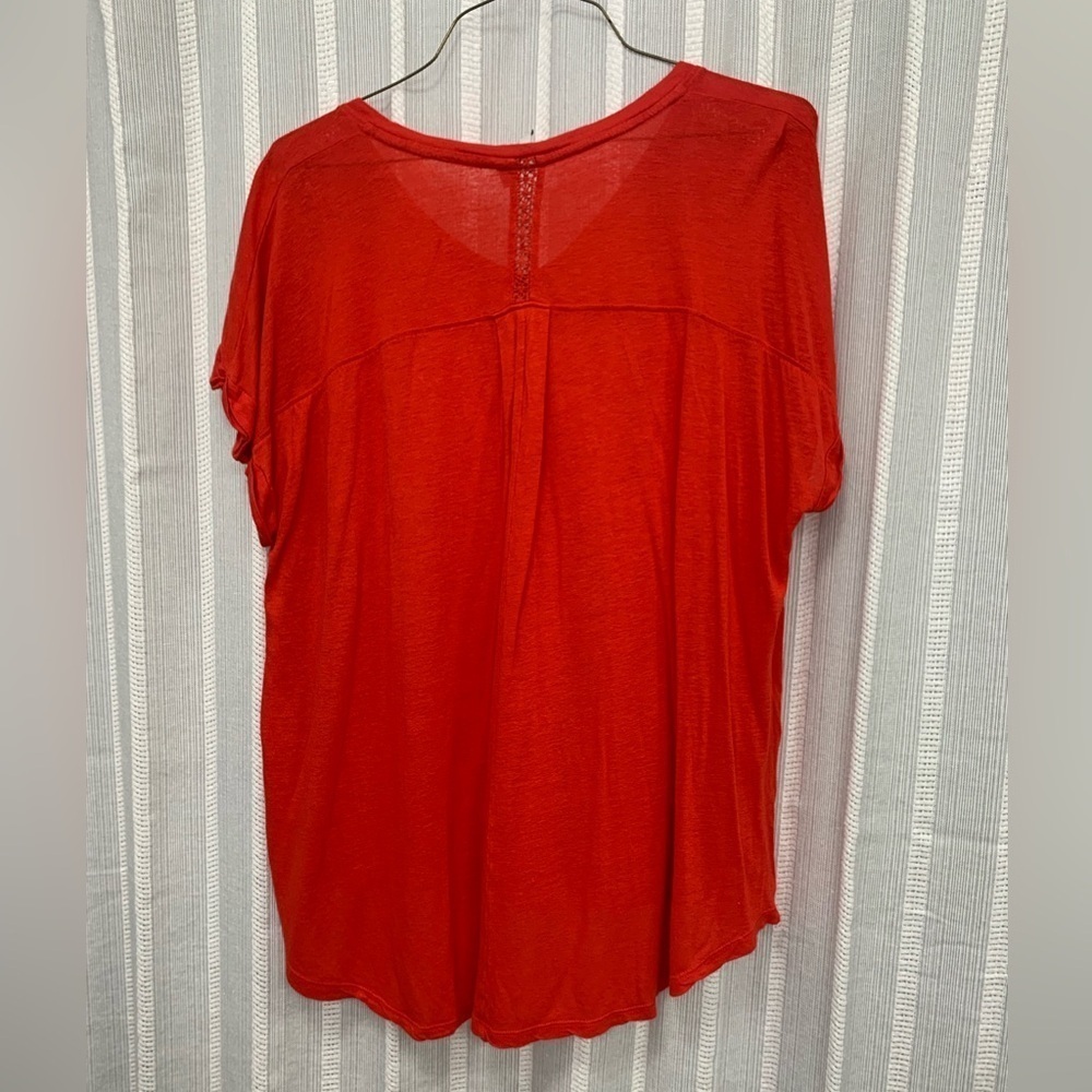 Oversized Red Orange Casual Top Tee Shirt T-Shirt‎ High Low Size 18/20W - Picture 2 of 6